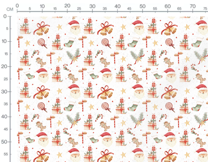Tissu Imprimé Père Noel Réveillon, 7 tissus au choix – Image 3