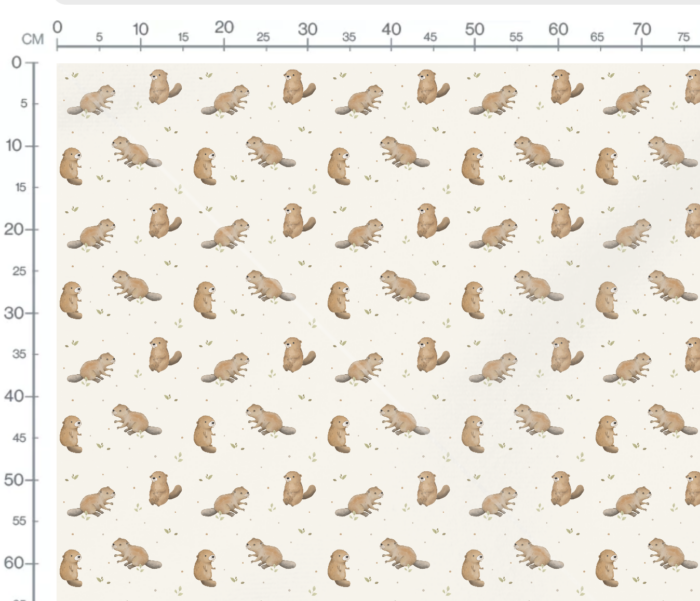 Tissu Imprimé Petit Castor Mignon, 11 tissus au choix – Image 3