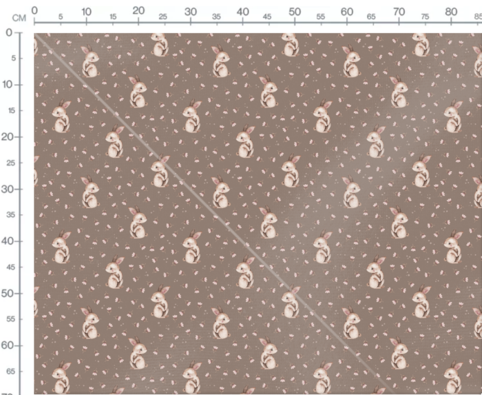 Tissu Imprimé Petit Lapin Adorable Chocolat, 11 tissus au choix – Image 2