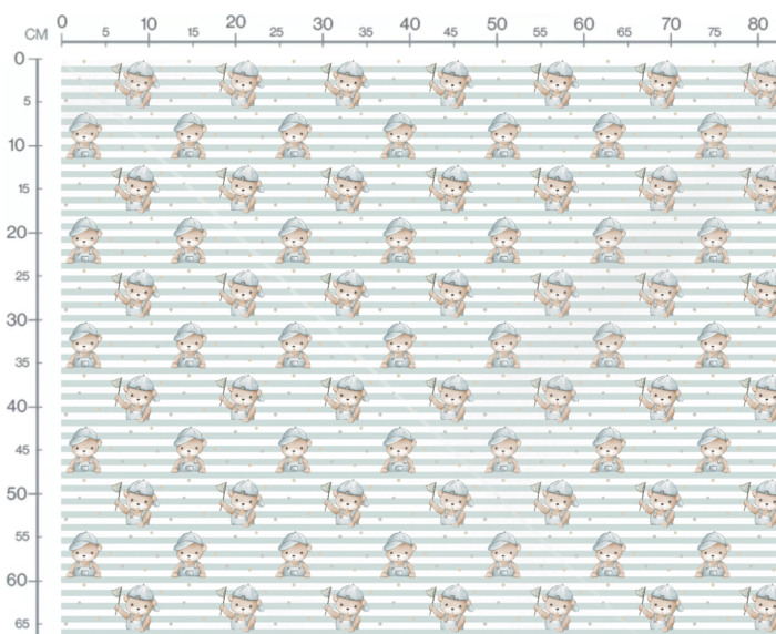 Tissu Imprimé Petit Ours Mignon Bleu, 7 tissus au choix – Image 3