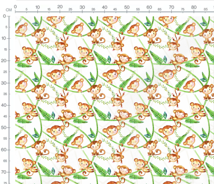 Tissu Imprimé Petit Singe Adorable, 10 tissus au choix – Image 2