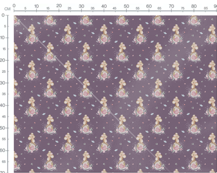 Tissu Imprimé Petite Souris Amour Violet, 7 tissus au choix – Image 3