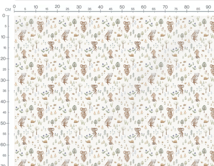 Tissu Imprimé Petite Souris Forêt Crème, 10 tissus au choix – Image 2