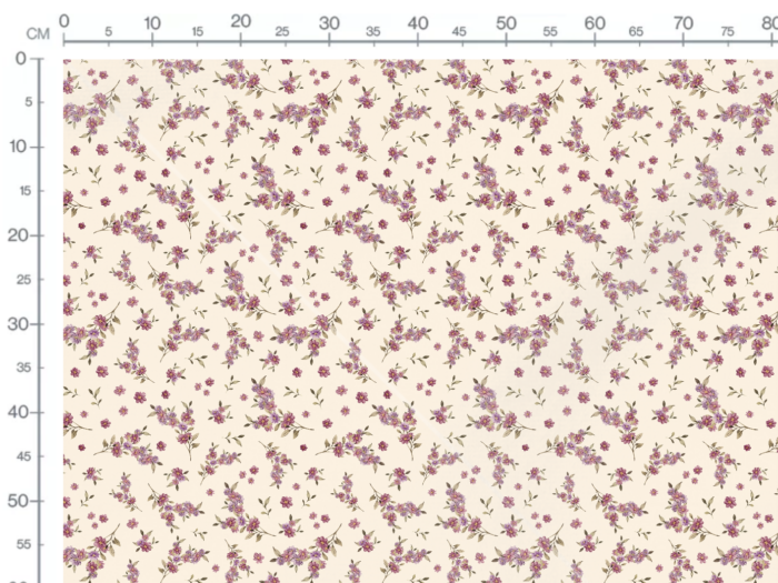 Tissu Imprimé Petites Fleurs Magenta Beige, 7 tissus au choix – Image 3