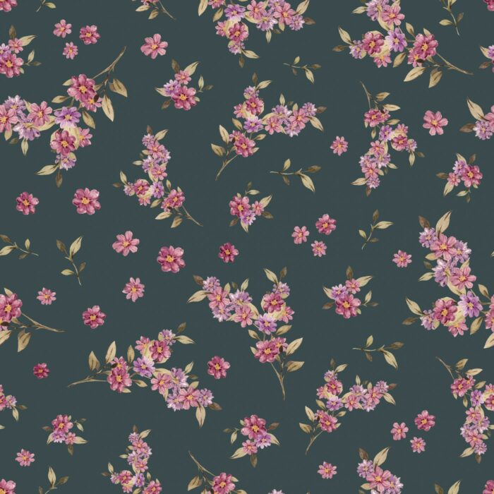 Tissu Imprimé Petites Fleurs Magenta Foncé, 7 tissus au choix