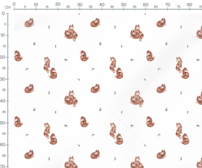 Tissu Imprimé Petits Renards Blanc, 7 tissus au choix – Image 3