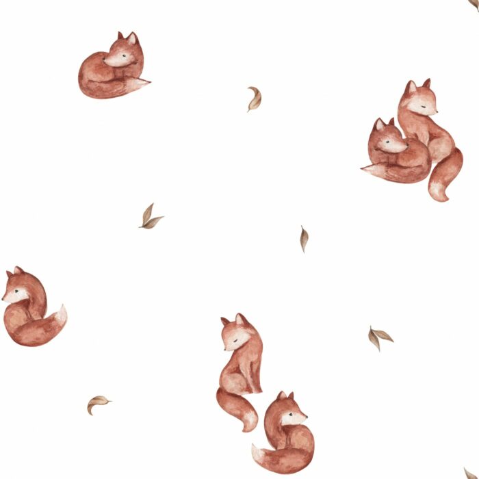 Tissu Imprimé Petits Renards Blanc, 7 tissus au choix
