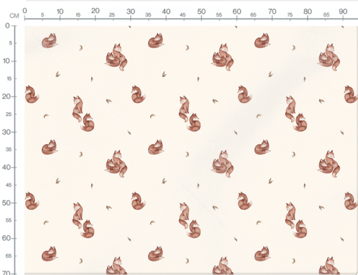 Tissu Imprimé Petits Renards Crème, 7 tissus au choix – Image 3