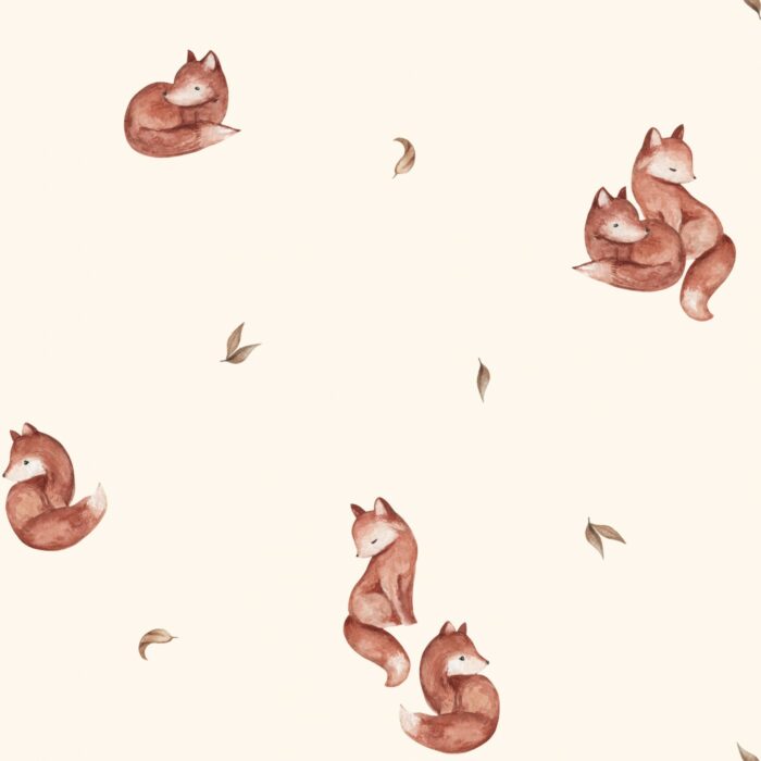 Tissu Imprimé Petits Renards Crème, 7 tissus au choix
