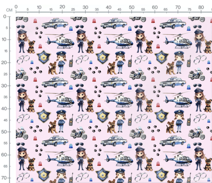 Tissu Exclusif Police Fille Rose, 7 tissus au choix – Image 3