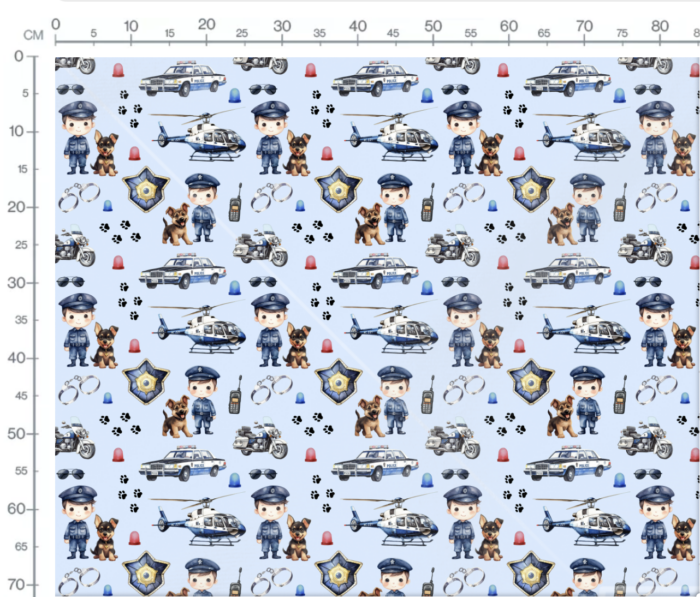 Tissu Exclusif Police Garçon Bleu, 7 tissus au choix – Image 3
