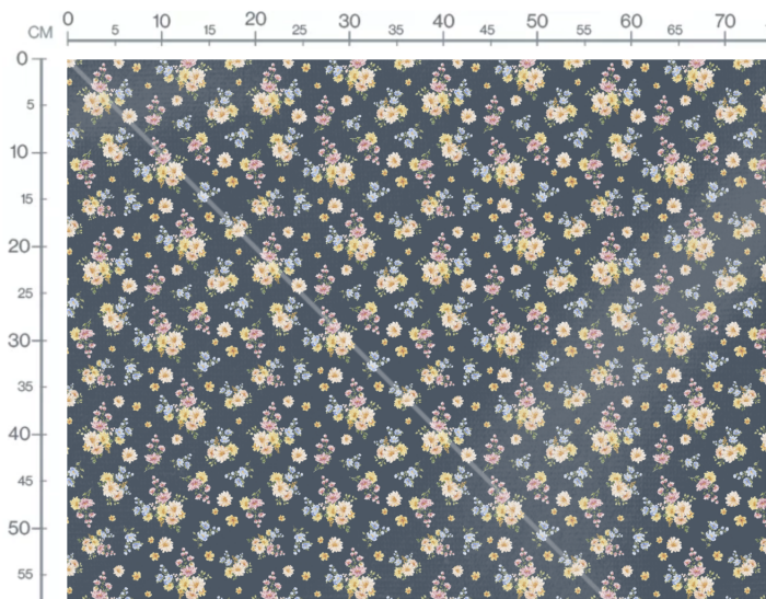 Tissu Imprimé Printemps Fleuri Bleu, 7 tissus au choix – Image 3