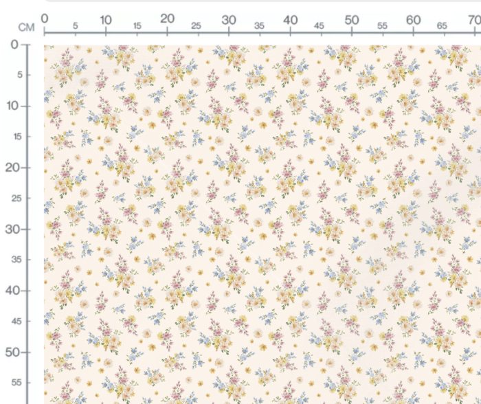 Tissu Imprimé Printemps Fleuri Crème, 7 tissus au choix – Image 3