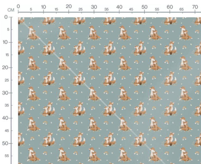 Tissu Imprimé Renard avec Maman Bleu, 7 tissus au choix – Image 3