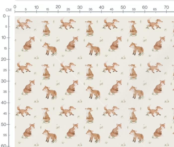 Tissu Imprimé Renard Mignon Beige, 7 tissus au choix – Image 3