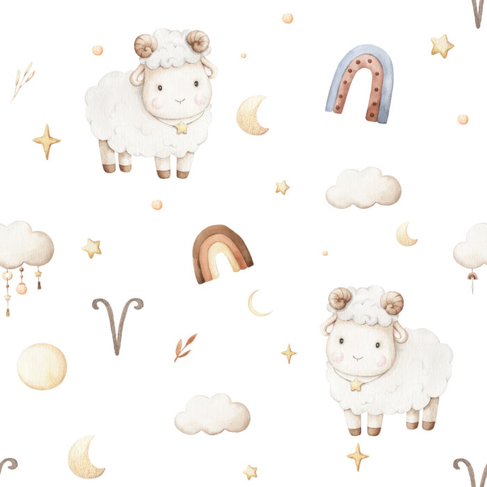 Tissu Imprimé Signe Astro Bélier Mignon, 7 tissus au choix