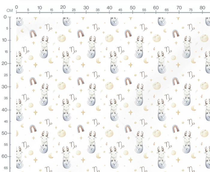 Tissu Imprimé Signe Astro Capricorne Mignon, 7 tissus au choix – Image 3