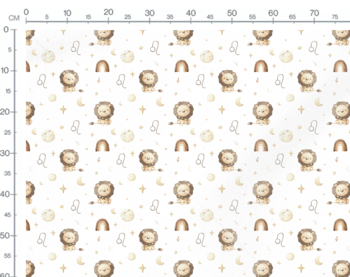 Tissu Imprimé Signe Astro Lion Mignon, 7 tissus au choix – Image 3