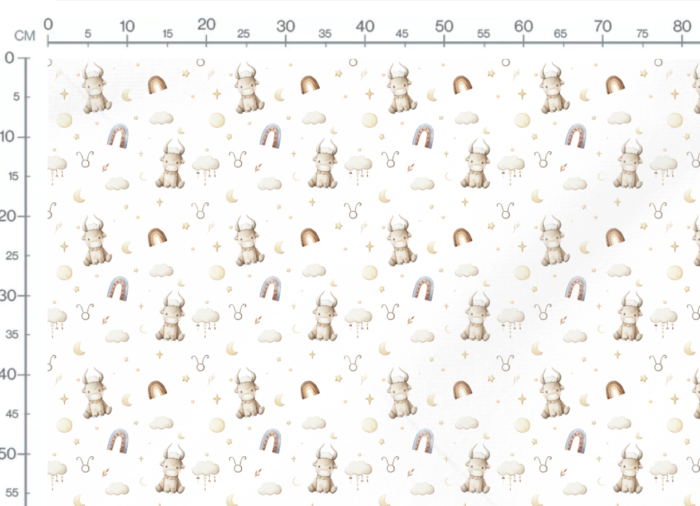 Tissu Imprimé Signe Astro Taureau Mignon, 7 tissus au choix – Image 3