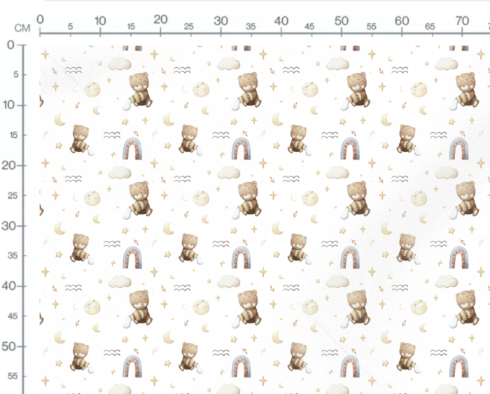 Tissu Imprimé Signe Astro Verseau Ourson, 7 tissus au choix – Image 3