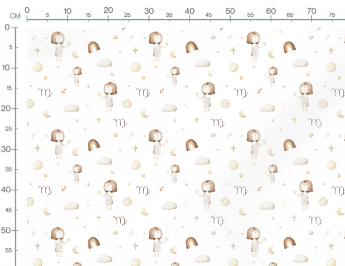 Tissu Imprimé Signe Astro Vierge Beige, 7 tissus au choix – Image 3