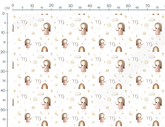 Tissu Imprimé Signe Astro Vierge Rose, 7 tissus au choix – Image 2