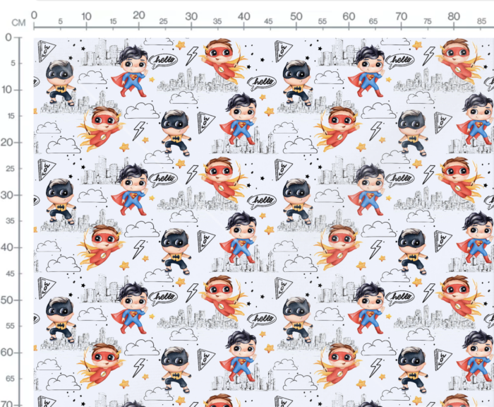 Tissu Imprimé Super Heros Garcon, 7 tissus au choix – Image 3