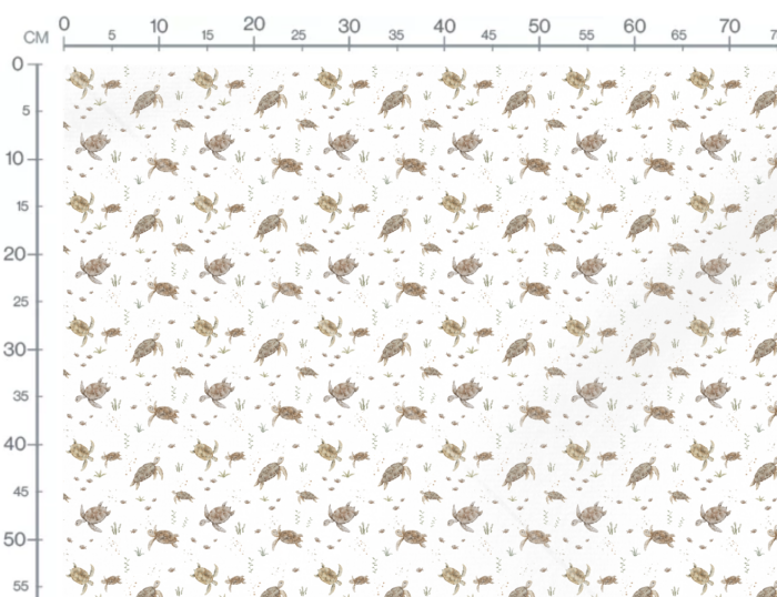 Tissu Imprimé Tortues Adorables, 7 tissus au choix – Image 2