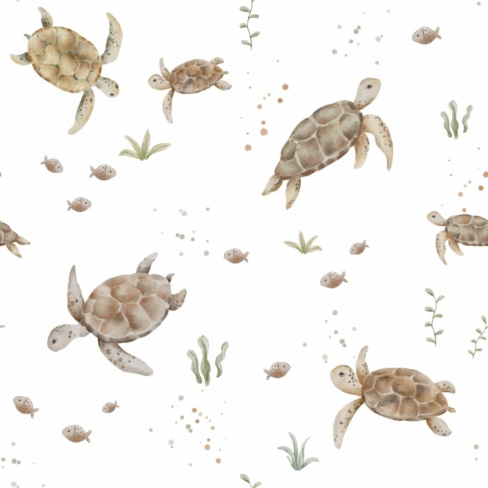 Tissu Imprimé Tortues Adorables, 7 tissus au choix