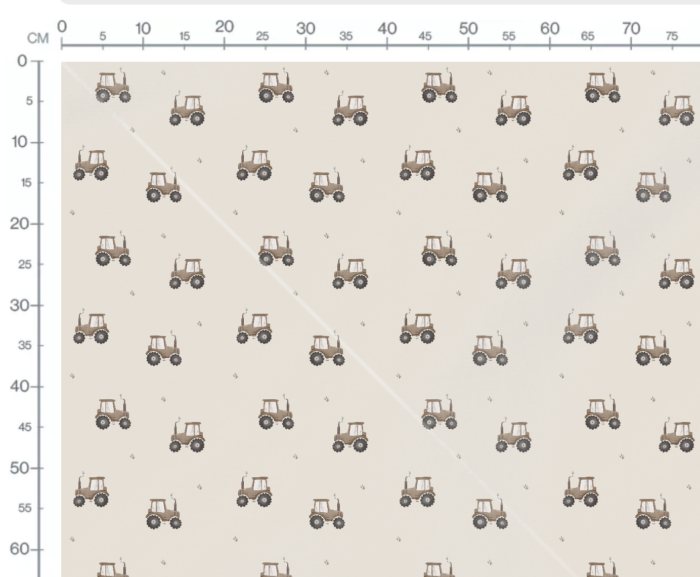 Tissu Imprimé Tracteur Beige, 10 tissus au choix – Image 3
