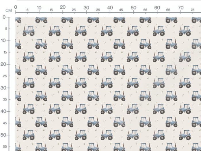 Tissu Imprimé Tracteur Bleu, 7 tissus au choix – Image 3