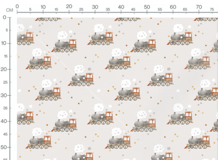 Tissu Imprimé Train Étoiles, 7 tissus au choix – Image 3