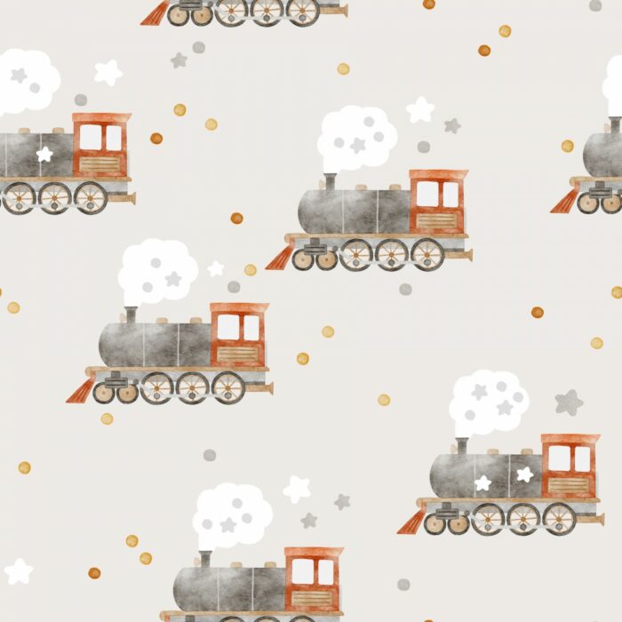 Tissu Imprimé Train Étoiles, 7 tissus au choix