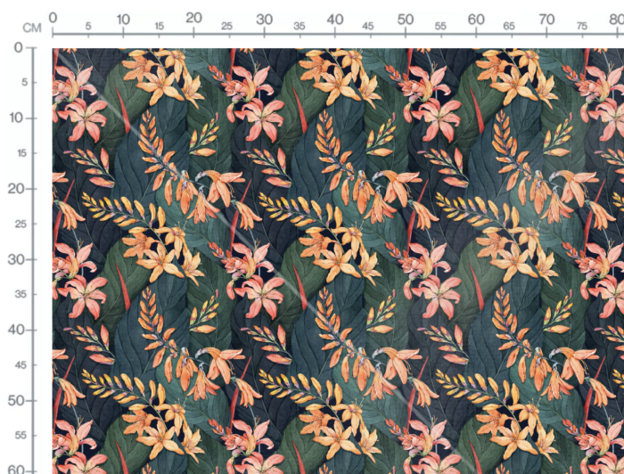 Tissu Imprimé Tropical Fleurs Oranges, 7 tissus au choix – Image 3