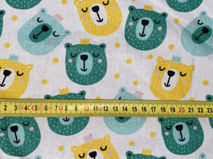 Tissu imprimé Toile de coton Premium Oursons, 2,5 mètres – Image 3