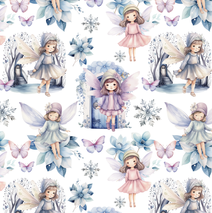 Tissu Exclusif Fées Magiques Hiver, 7 tissus au choix