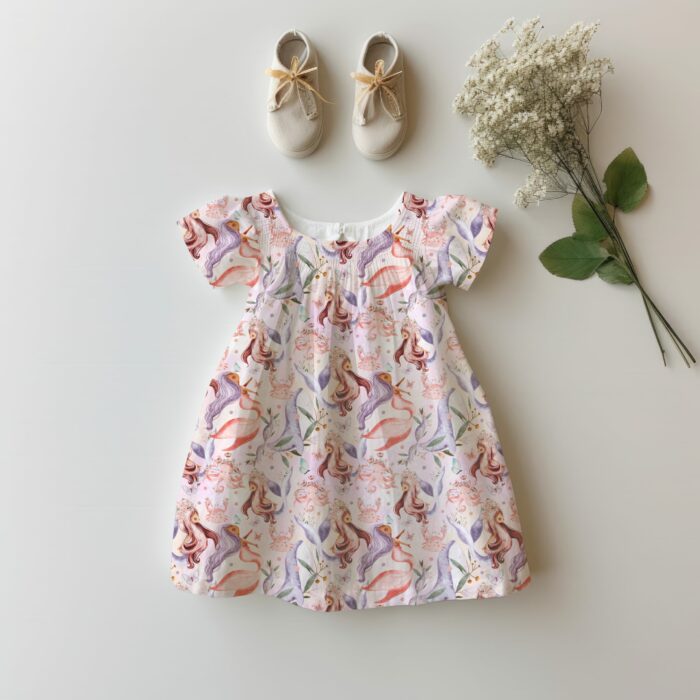Tissu Exclusif Marin Sirènes Magiques Rose, 7 tissus au choix – Image 4