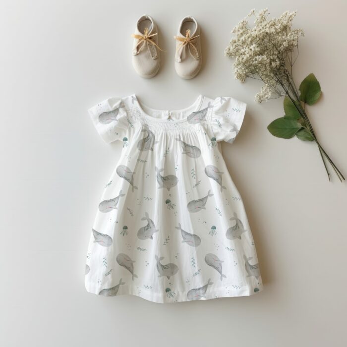 Tissu Imprimé Marin Designer Baleine Méduse, 7 tissus au choix – Image 4
