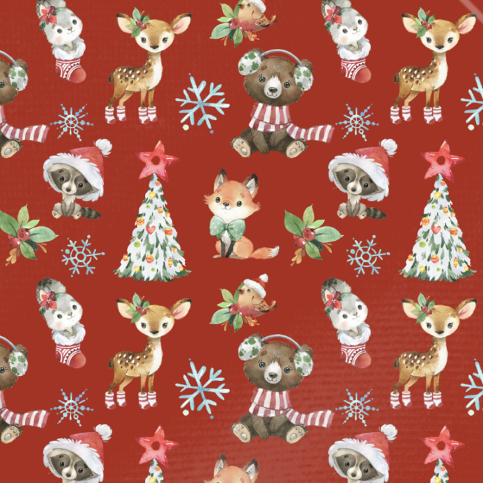 Serviette de table Enfant Noel Animaux de la Foret