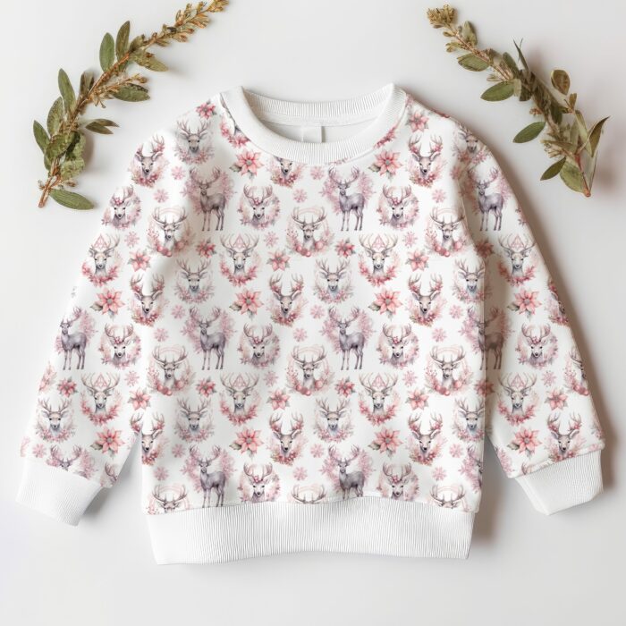 Tissu Imprimé Exclusif Noel Rose Renne, 11 tissus au choix – Image 4