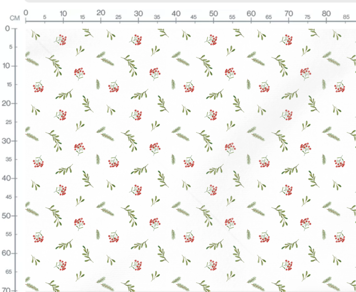 Tissu Imprimé Gui Brindilles Blanc, 7 tissus au choix – Image 3