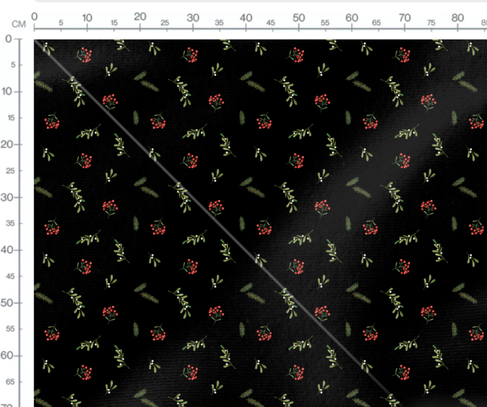 Tissu Imprimé Gui Brindilles Noir, 7 tissus au choix – Image 3
