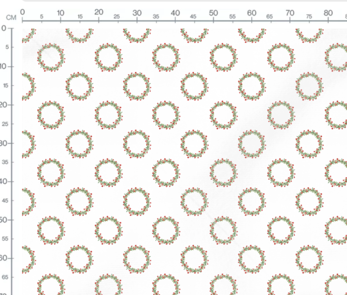 Tissu Imprimé Gui Couronne Blanc, 7 tissus au choix – Image 2