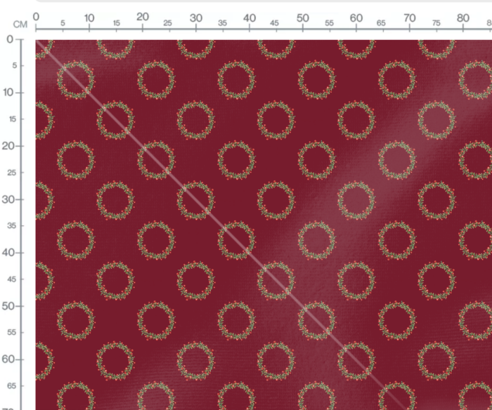 Tissu Imprimé Gui Couronne Rouge, 7 tissus au choix – Image 3