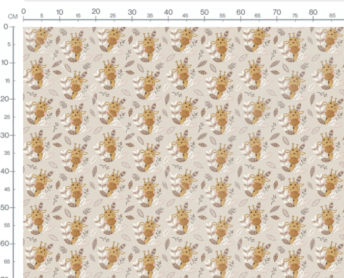 Tissu Imprimé Safari Girafe Adorable Beige, 7 tissus au choix – Image 3