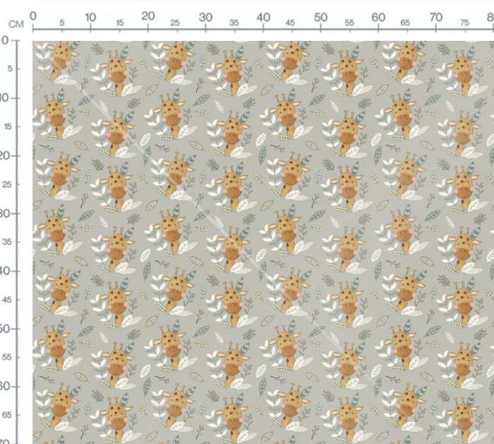 Tissu Imprimé Safari Girafe Adorable Vert, 7 tissus au choix – Image 3