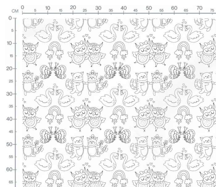 Tissu Exclusif Animaux Amour A Colorier, 7 tissus au choix – Image 2