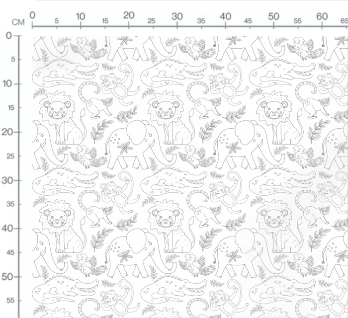 Tissu Exclusif Animaux Jungle Lion A Colorier, 10 tissus au choix – Image 3