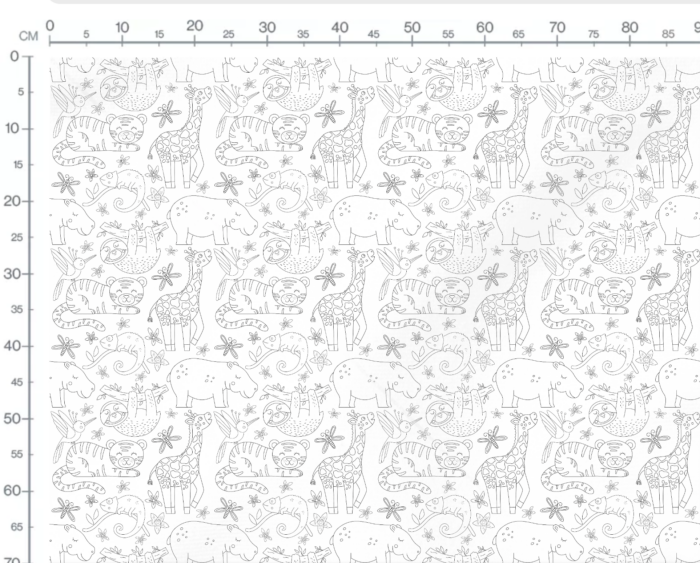 Tissu Exclusif Animaux Jungle Tigre A Colorier, 7 tissus au choix – Image 3
