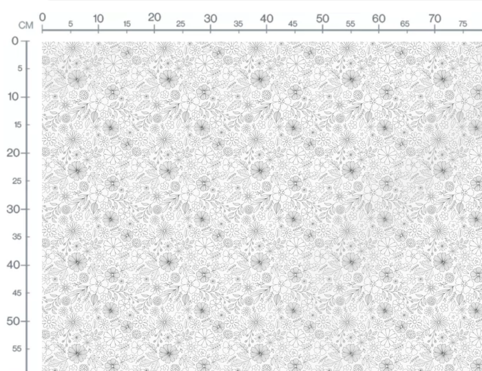 Tissu Imprimé Fleurs A Colorier, 7 tissus au choix – Image 3
